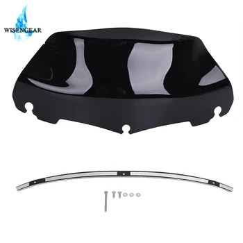 

Motorcycle 9" Windshield + Slotted Windscreen Trim For Harley Touring Electra Street Tri Glide 2014-2016 Wind Airflow Deflector