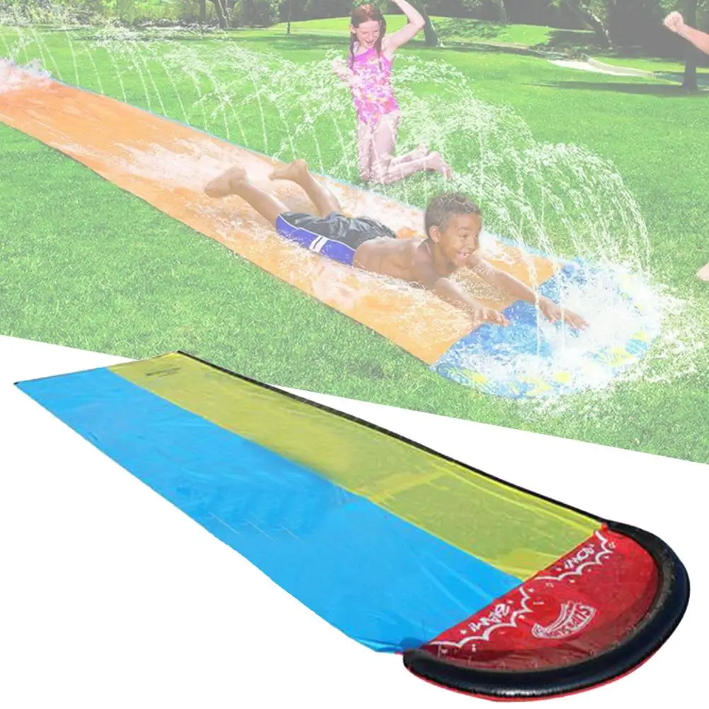 

2020 New Inflatable Water Slide 20ft Double Racer Pool Kids Summer Park Backyard Play Fun Outdoor Splash SlipN Slide Wave Rider