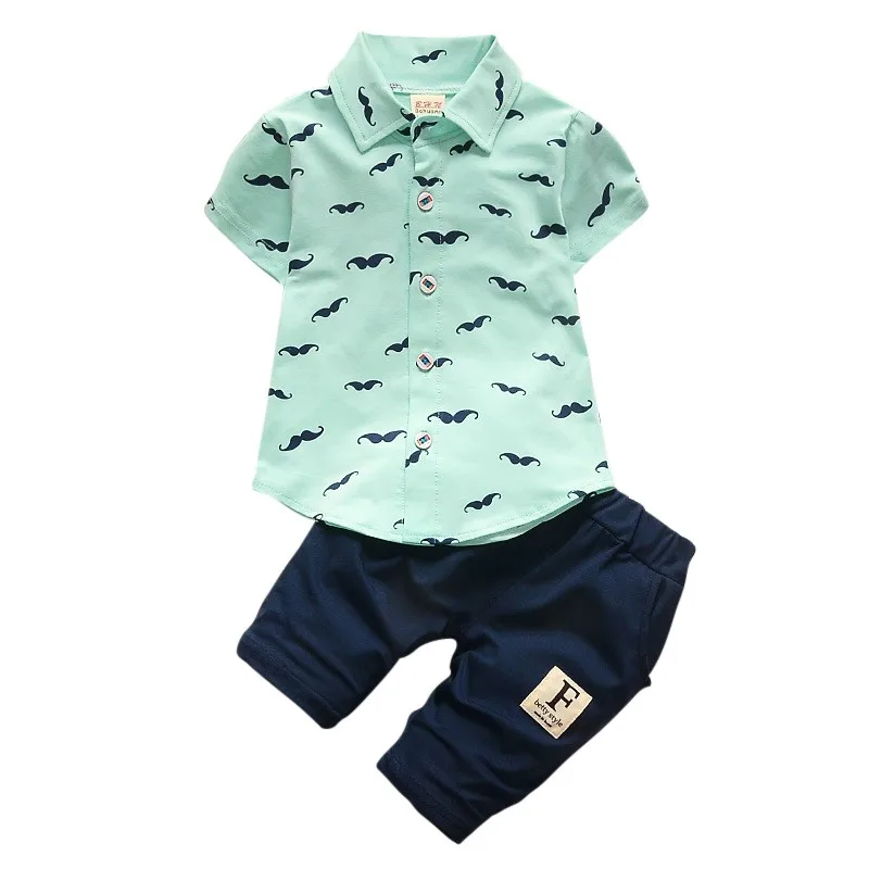 Комплекты одежды для маленьких мальчиков модная футболка Bebe+ однотонные штаны, комплект летней детской одежды хлопковый спортивный костюм для малышей - Цвет: G