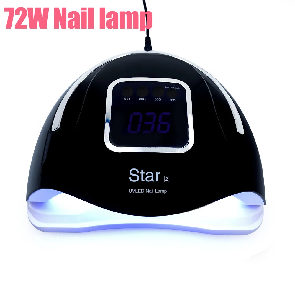 

Professional 72W 36LEDs Nail Dryer Ice Nail lamp UV LED Hybrid Light Manicure Tray All Gel Auto Sensing 10s Fast Dry Free Ship
