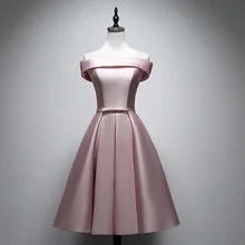 Новое милое розовое Дешевое короткое вечернее платье благородное атласное с вырезом «лодочкой» на шнуровке платье для выпускного вечера несколько цветов размера плюс вечернее платье