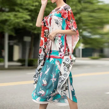 

HIGH QUALITY Newest Fashion 2020 Runway Dress Women's O-Neck Butterfly Sleeve Sashes Floral Print dress