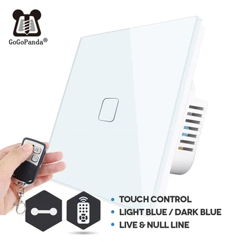 

EU Standard 3 Gang 2Gang 1G 1 Way Remote Control Touch Switch Wall Light Switches LED Electrical Touch Switches Crystal Glass