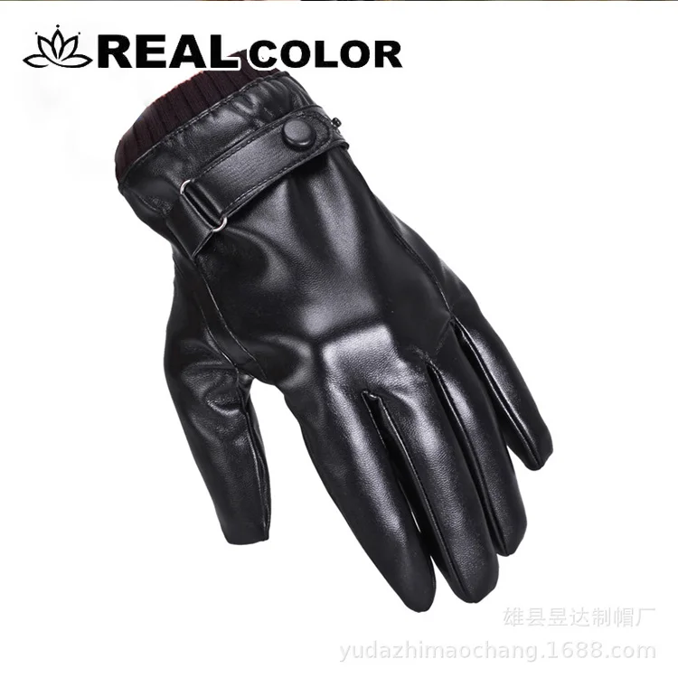 

leather gloves for men winter fashion gloves made of Italian imported sheepskin can play touch screen elastic wrist GST10-7G -85