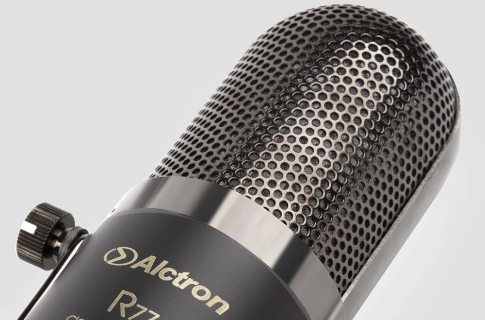 Alctron R77 активный ленточный микрофон с фигуркой-8 Полярный узор, студийный Профессиональный звукозаписывающий микрофон для трансляции звука усиления