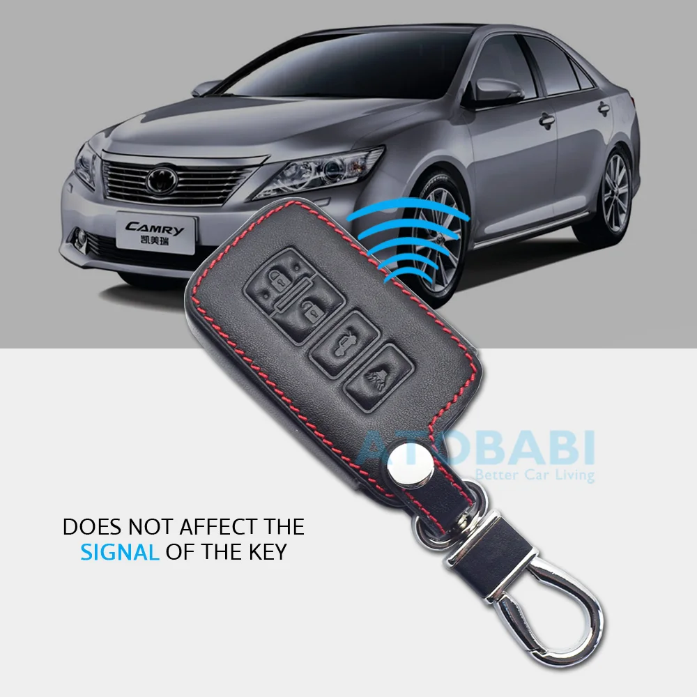 Кожаный чехол для ключей Toyota Highlander RAV4 Camry ключ Avalon corolla 4 кнопки дистанционного