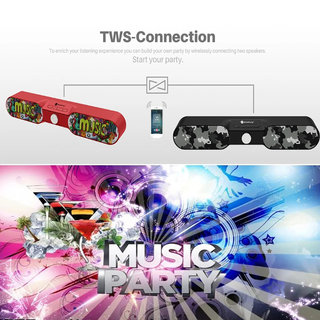 Bluetooth Speaker Soundbar 3D Surround Sound Audio Home Theater Wireless TWS-Connection TV PC Phone Audio Speaker