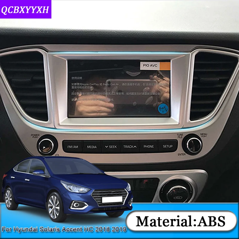 Автомобильная Центральная навигация блестки крышка воздуха наклейка на розетку авто Интерьер рамка аксессуары для Hyundai Solaris Accent HC