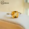 Gran oferta de lujo anillo de plata de alta calidad 100% citrino Natural Real anillo sólida plata esterlina 925 joyería de anillo de boda para mujer ► Foto 2/6