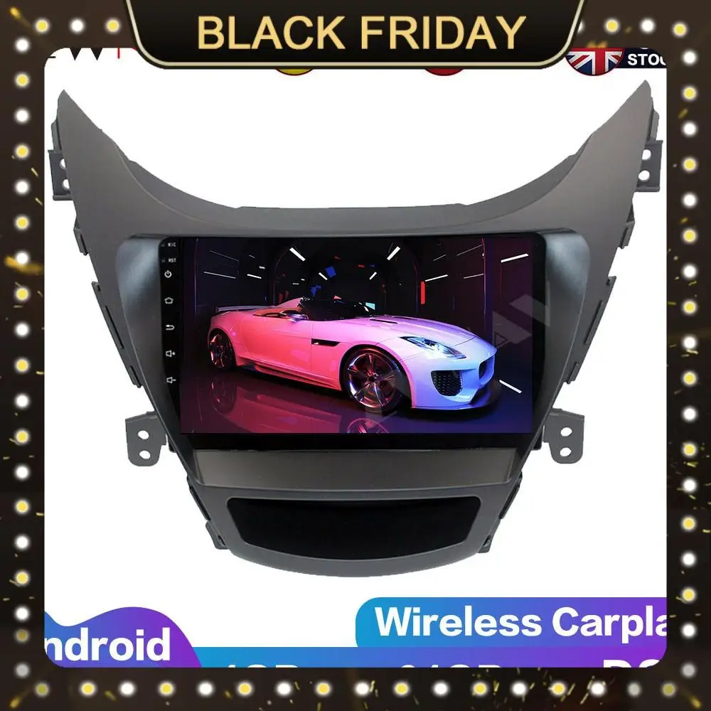 

Android 10 IPS Screen PX6 DSP For Hyundai Elantra 2011-2013 Car No DVD GPS Multimedia Player Head Unit Radio Navi Audio Stereo
