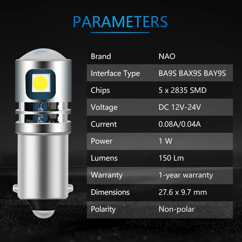 NAO H21W T4W BA9S LED Blub BAX9S BAY9S 12V 24V H6W ƿ A3 ڵ ĸ Ȱ  H5W LED 2835 ȭƮ ڵ   