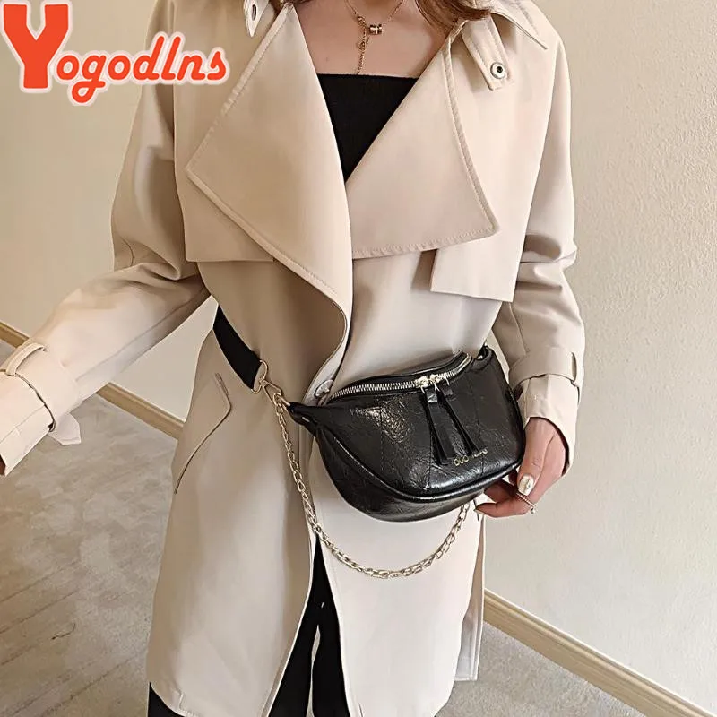 Yogodlns Fashion Quality PU Leather Crossbody Bags For Women Chain Small Shoulder Messenger Bag Lady Travel Handbags