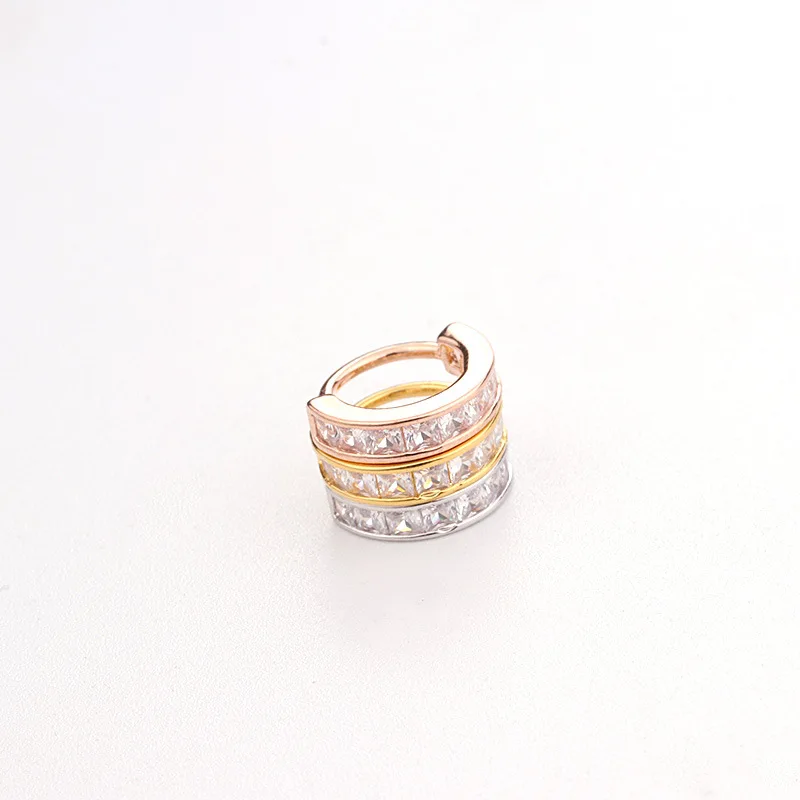 Мода 1 шт. небольшие кольцевые Сережки для пирсинга для женщин медные серьги для ногтей инкрустированные циркониевые кольца для носа хряща крошечные Jewely