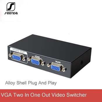

SeenDa VGA Switch 2 to 1 VGA Video Splitter Converter Adapter Box 1080 P VGA Sharing Switch for Computer