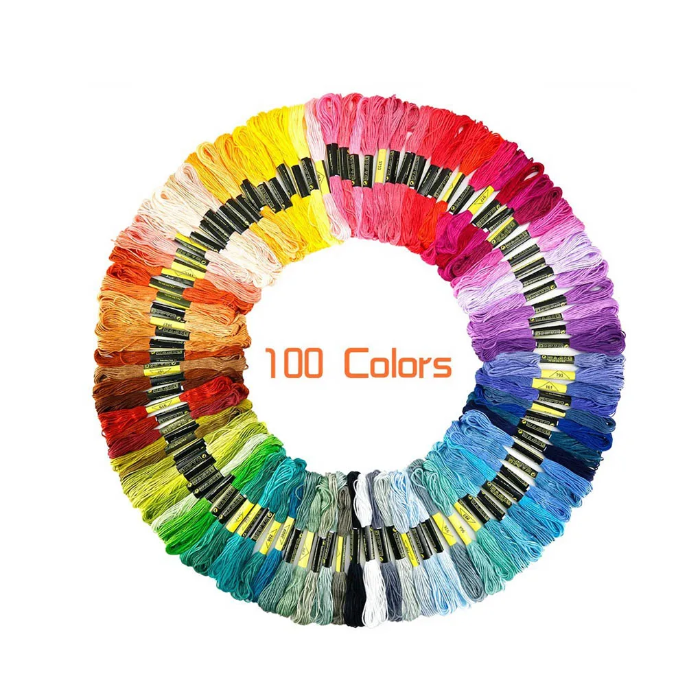 Горячая 100 цветов смешанные цвета Хлопковое шитье, моток пряжи крест нитки для вышивания крестиком нить набор DIY Швейные Инструменты