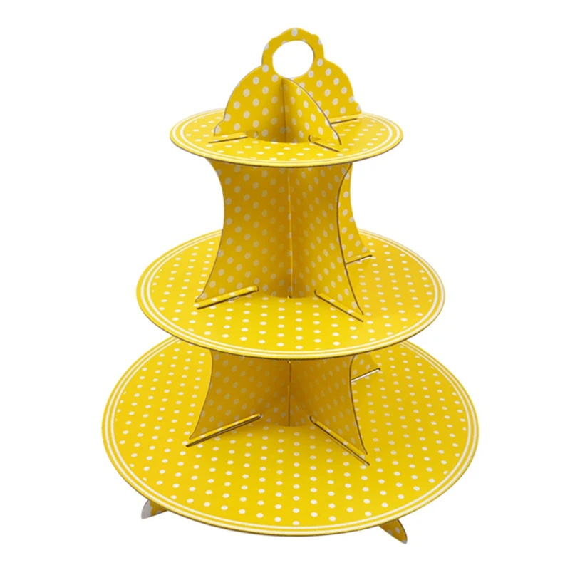 yellow DIY торт десерт Sugarcrafts Дисплей стенды три слоя бумажный торт стенд для свадьбы День рождения украшения - Цвет: yellow