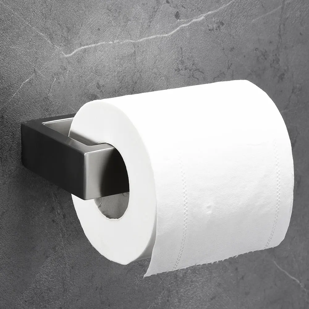 Paper Holder Матовый никелевый набор оборудования для ванной комнаты полотенце бар Туалет Держатель для полотенца кольцо крючок халат SUS 304 нержавеющая сталь настенный - Цвет: Paper Holder