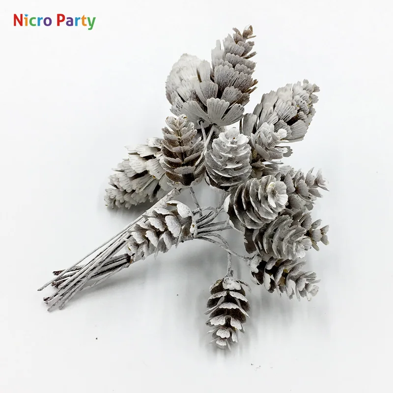 Nicro 6/10 шт./партия искусственная Цветочная подделка растения сосновые ветки Рождественская елка вечерние украшения Рождественская елка украшения# Art32