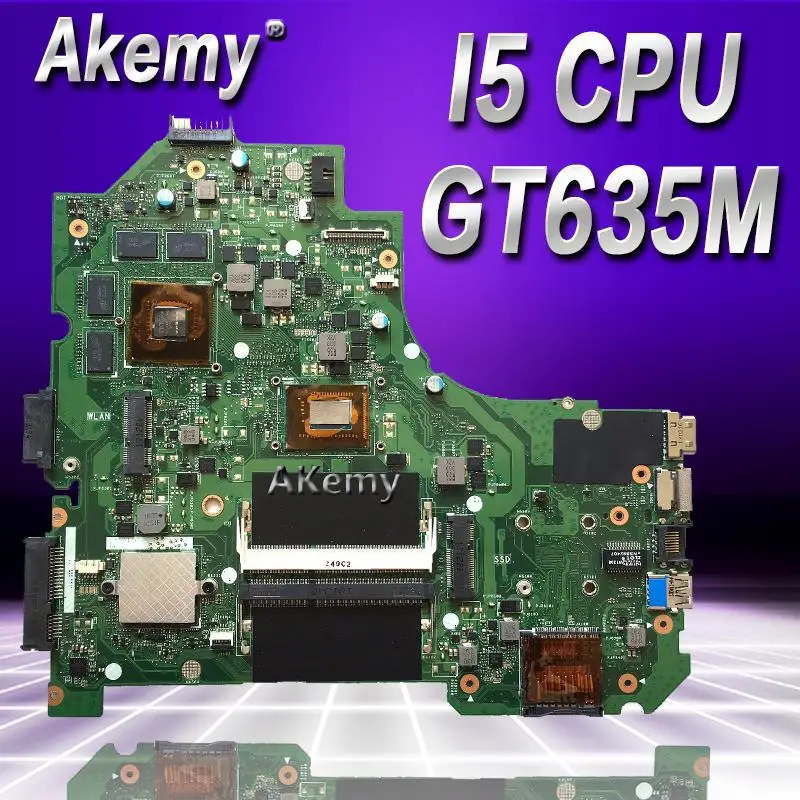 Akemy K56CM Laptop motherboard For Asus K56CM K56CB K56C S550CM S550C Teste mainboard original I5 CPU GT635M-2G
