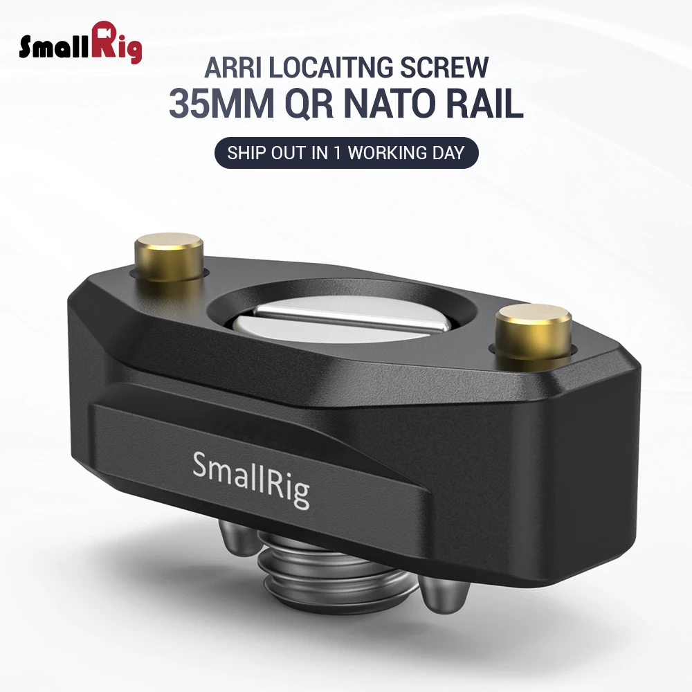 

SmallRig DSLR Camera Quick Release NATO Rail with ARRI Locating Screw Anti Off Pins 35mm for Nato Handle EVF Mount 2501
