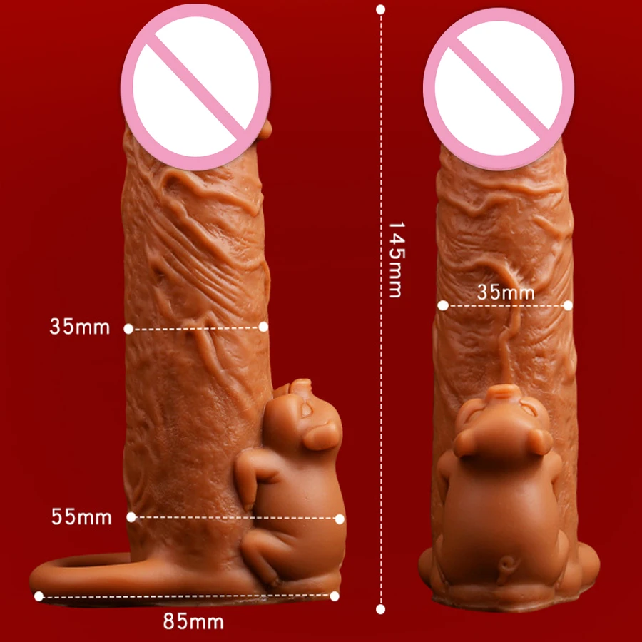 Silicon Condom Reusable Penis Extender Vibration Clit Stimulator Penis Sleeve Condom Impotence Dick Enlargement Sex Toys For Men