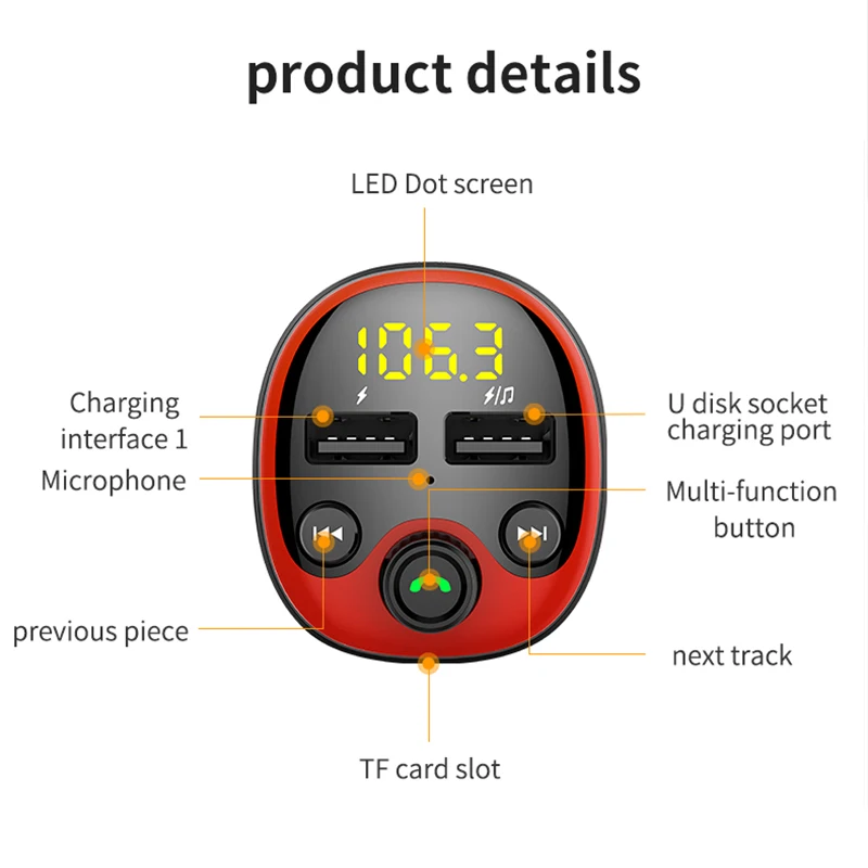 Fm-передатчик Bluetooth Автомобильный 3.1A двойной USB зарядка Bluetooth радио передатчик Hands-Free TF карта музыкальный плеер Автомобильный телефон зарядка