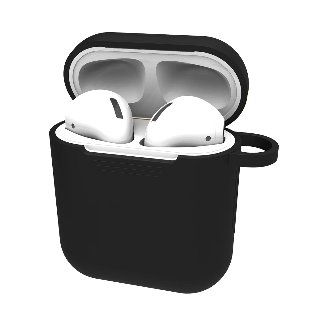 Full Protective Case Cover Portable Silicone Skin with Keychain for Earphone Charging Case