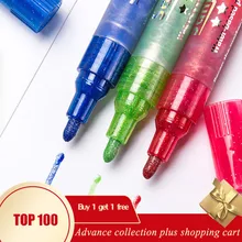 Marcadores rotuladores de colores dibujo sketching midliner kleuren caneta marca texto glitter markers brochas school supplies