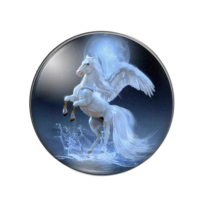 Beauty Angel horse Flying colors lively10мм/12 мм/18 мм/20 мм/25 мм Круглый Фото стеклянный кабошон