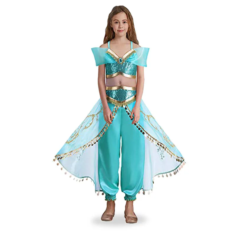 

Aladdin Jasmine Princess Costume Rapunzel Princess Dress Halloween Carnival Aurora Cosplay Dress up Kids Baby Anna Elsa Dress