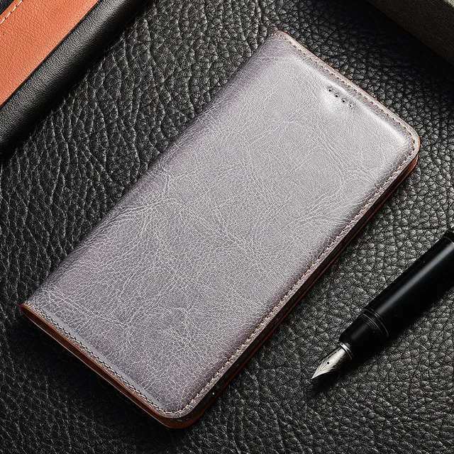Gray Чехол-книжка из натуральной кожи для Oneplus 7 7 Pro 6 6T 7 TPro, чехол для телефона A Plus, 5 T, 7 T, crazy держатель лошади, задняя крышка, сумки, funda - Цвет: Gray