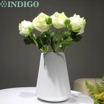 

INDIGO- 5pcs/Lot White Onion Rose With Bud Home Table Decoration Artificial Flower Wedding Flower Party Event Free Shipping