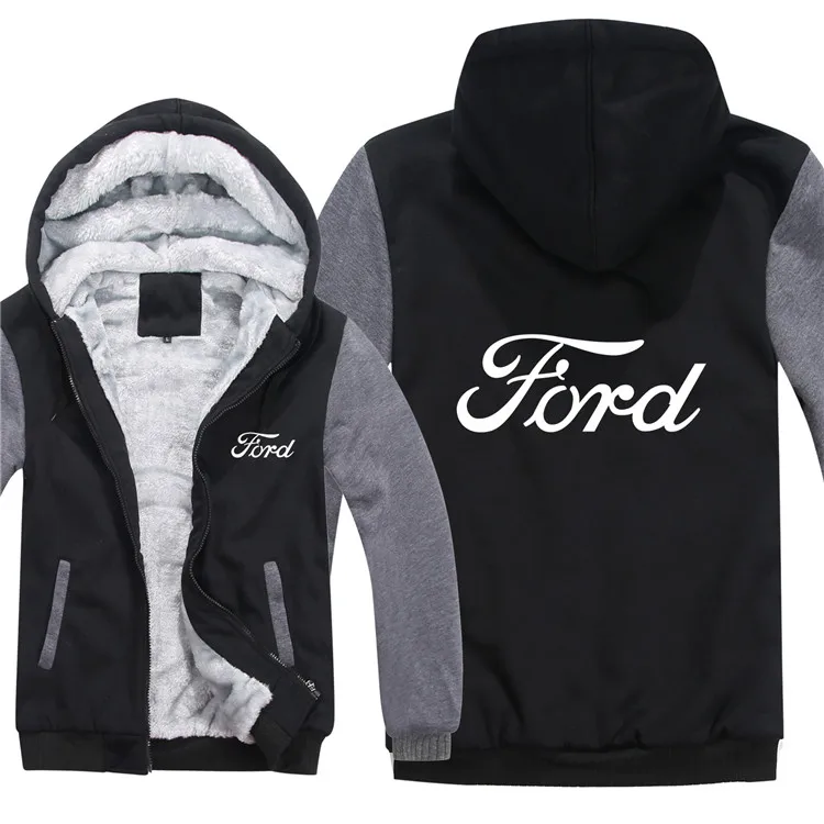 Ford толстовки зимняя Мужская модная повседневная шерстяная флисовая толстовка Ford пуловер Мужское пальто