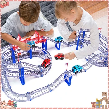 

Kids Children Toy Car Track Set Car Tracks for Kids Flexible Race Tracks Slot Car Racing Track Playset Kids Boys Girls Toddlers
