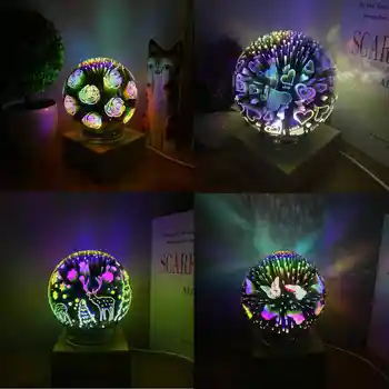 

3D Magic Light Crystal Glass Ball Projector Night Light Bedroom Romantic Atmosphere Lamp Home Decoration
