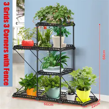 

Hot Wrought iron balcony living room interior modern decoration floor-standing multi-layer flower shelf storage flower pot shelf