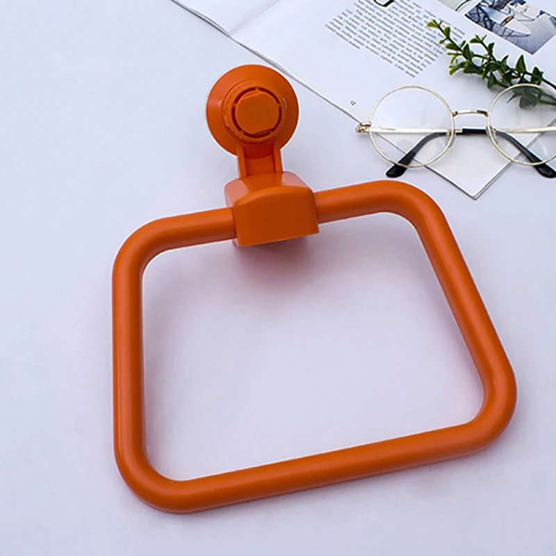 orange Ванная комната многофункциональное мощное всасывающее полотенце для чашек кольцо для ванной комнаты без ударов полотенце подвесное кольцо бесшовное полотенце настенное крепление - Цвет: orange