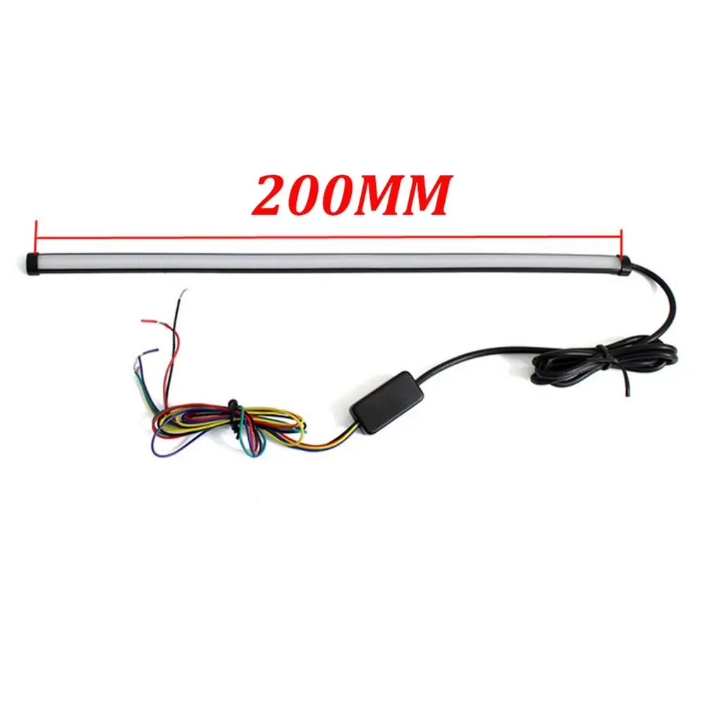 

20CM DC 12-24V Motorcycle Sequential LED Turn Signal Light Taillights Strip Motorcycle Red Amber LED Light Strip Car Accessories