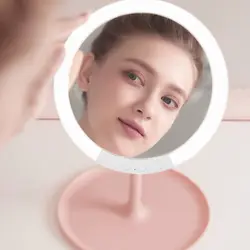 Стильное зеркало косметическое туалетный столик для девочек макияж 2000 мАч USB заряжаемый семь файлов 360 ° 66 светодиодный макияж зеркало