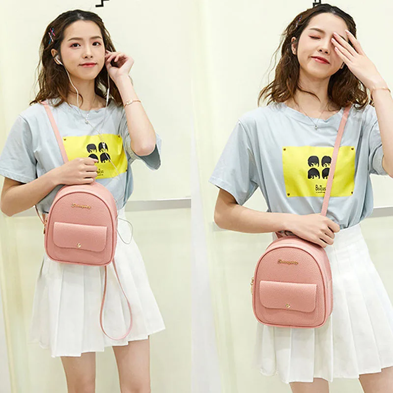Женская мини-сумка из искусственной кожи для девочек-подростков, Многофункциональный маленький школьный рюкзак