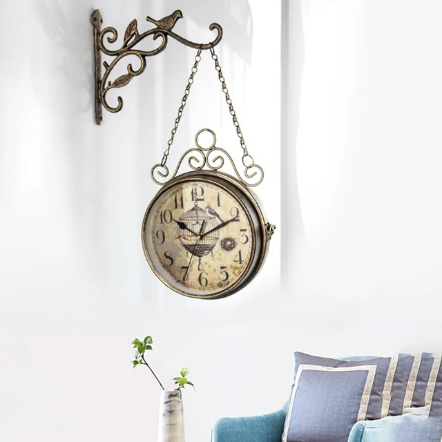 Orologi da parete a doppia faccia, orologio in metallo stile Vintage  alimentato a batteria orologio da parete antico a parete con orologio da  parete a 2 lati - AliExpress