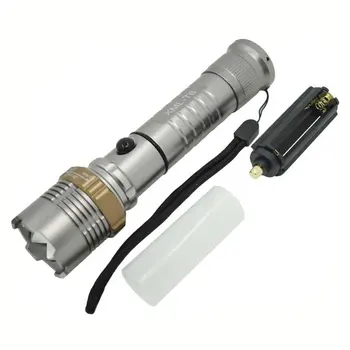 

Portable Self Defense Stick Baton Flashlight T6 5 Modes LED Torch Zoomable 18650 Tactical Lanterna Fishing Light for Camping