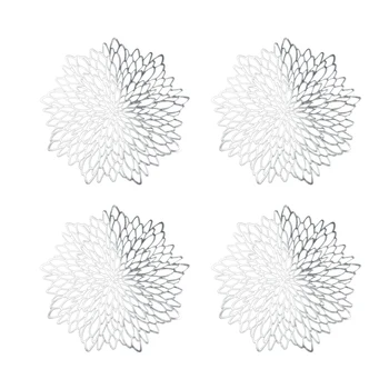 

4pcs Hollow Flower PVC Pad Coaster Anti Skid Heat Insulation Coffee Cup Mat New