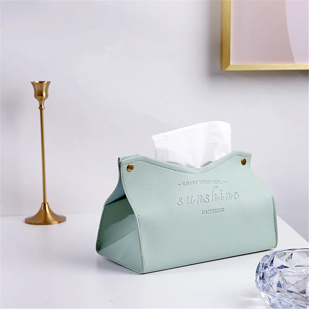 Nordic Umwelt PU Leder Serviettenhalter Faltbare Tissue Box Home Office Wasserdicht Staubdicht Lagerung Box Kleinigkeiten Ontainer – Detail 12