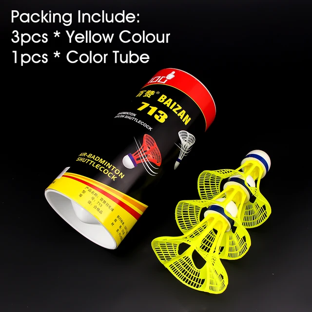 Welkin 2021 New Original AirShuttle Outdoor Badminton AirShuttle Plastic Ball Nylon Shuttlecock Ball Stable Resistance 3pcs/Pack 3PCS Yellow