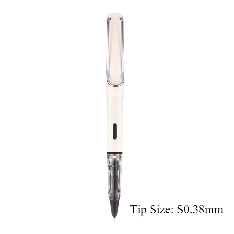 White-S0.38mm 0,38/0,5 мм Высококачественная цветная пластиковая перьевая ручка, чернильные ручки для каллиграфии, Подарочные офисные канцелярские принадлежности 03930 - Цвет: White-S0.38mm