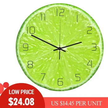 

Fruit Wall Clock Orange Lemon Fruits Acrylic Wall Clock Lime Pomelo Modern Kitchen Clock Watch Home Decor Wall Art Timepiece