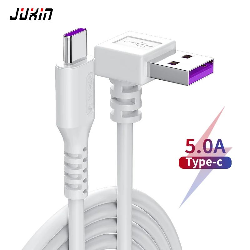 Cabo Usb 90 Graus Ângulo tipo c Cabo de Carga Rápida 5a para Samsung s9 S10 s8 Huawei P40 Companheiro 30 Xiaomi Redmi