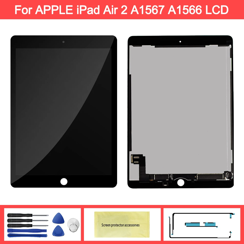 

100% AAA+ Quality 9.7'' Display For Apple iPad 6 Air 2 A1567 A1566 LCD Display Touch Screen Digitizer Replacement For ipad 6
