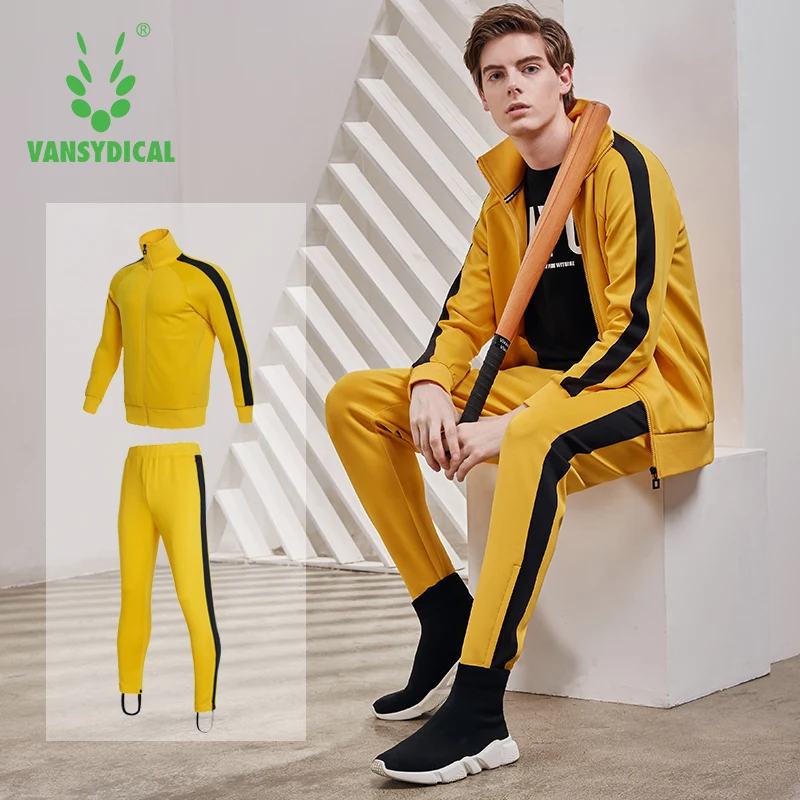 

Vansydical Sports Suits Men's Sportswear Fitness Running Jackets Pants Set Autumn Winter Outdoor Workout Jogging Suits 2pcs